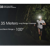 Nitecore NU33 USB-C Rechargeable LED Headlamp - 700 Lumens - Uses Built-in 2000mAh Li-ion battery Pack