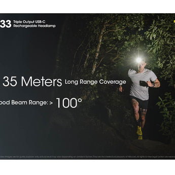 Nitecore NU33 USB-C Rechargeable LED Headlamp - 700 Lumens - Uses Built-in 2000mAh Li-ion battery Pack