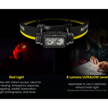 Nitecore NU40 USB-C Rechargeable LED Headlamp - 1000 Lumens - Uses Built-in 2600mAh Li-ion Battery Pack