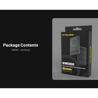 Nitecore NW5000 Carbon Fiber Magnetic Wireless 5000mAh Li-ion Power Bank