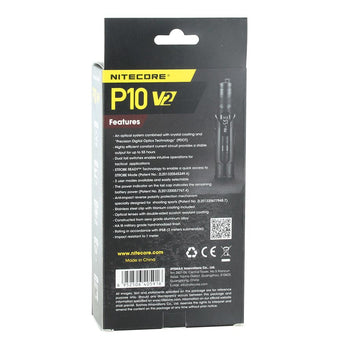 Nitecore P10 V2 Tactical LED Flashlight - CREE XP-L2 V6 - 1100 Lumens - Uses 1 x 18650 or 2 x CR123A