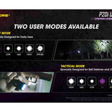 Nitecore P20i UV USB-C Rechargeable LED Flashlight - 1800 Lumens - Luminus SST-40-W - 320mW UV - Includes 1 x 21700 and NTH20 Holster