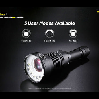 Nitecore P35i USB-C Rechargeable Dual Beam LEP Flashlight - 6 x CREE XP-G3 and 1 x LEP - 3000 Lumens - Includes 1 x 21700