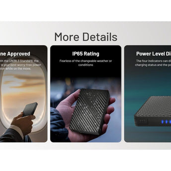 Nitecore POCKET10000 Carbon Fiber 10000mAh Li-ion Power Bank with Built-in USB-C Cable