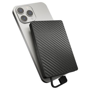 Nitecore POCKET10000 Carbon Fiber 10000mAh Li-ion Power Bank with Built-in USB-C Cable