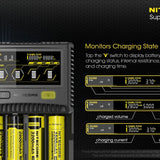 Nitecore Superb Charger SC4 4-Channel Selectable Current Smart Battery Charger for Li-ion, Ni-Cd, NiMH Batteries, and USB Devices