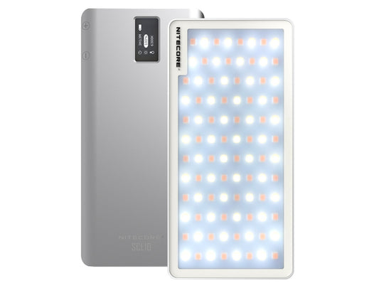 Nitecore SCL10 USB-C Rechargeable Smart Camera Fill Light and Power Bank - 96 x High CRI LEDs - 800 Lumens - Uses Built-In 10000mAh Battery Pack