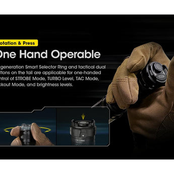 Nitecore SRT7i USB-C Rechargeable LED Flashlight - Includes 1 x 21700