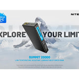 Nitecore Summit 20000 Low Temperature Resistant Carbon Fiber Li-ion Powerbank - 20000mAh - Includes 1 x USB-C Charging Cable