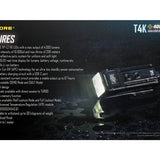 Nitecore T4K USB-C Rechargeable Keychain LED Flashlight - 4 x CREE XP-L2 V6 - 4000 Lumens - Uses 3.7V 1000mAh Battery Pack