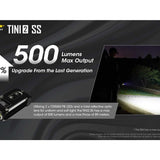 Nitecore TINI-2 Dual-Core USB-C Rechargeable LED Keychain Flashlight - 500 Lumens - 2 x OSRAM P8 - Uses Built-In 280mAh Li-ion Battery Pack - Aluminum Alloy, Stainless Steel, or Titanium - Black or Gray