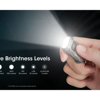 Nitecore TINI 3 USB-C Rechargeable LED Keylight - 600 Lumens - NiteLab MCT UHE - Uses Built-in 330mAh Li-ion Battery Pack - Black, Gray, or Orange