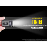 Nitecore TINI-2 Dual-Core USB-C Rechargeable LED Keychain Flashlight - 500 Lumens - 2 x OSRAM P8 - Uses Built-In 280mAh Li-ion Battery Pack - Aluminum Alloy, Stainless Steel, or Titanium - Black or Gray