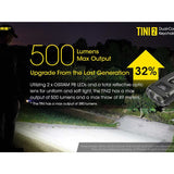 Nitecore TINI-2 Dual-Core USB-C Rechargeable LED Keychain Flashlight - 500 Lumens - 2 x OSRAM P8 - Uses Built-In 280mAh Li-ion Battery Pack - Aluminum Alloy, Stainless Steel, or Titanium - Black or Gray
