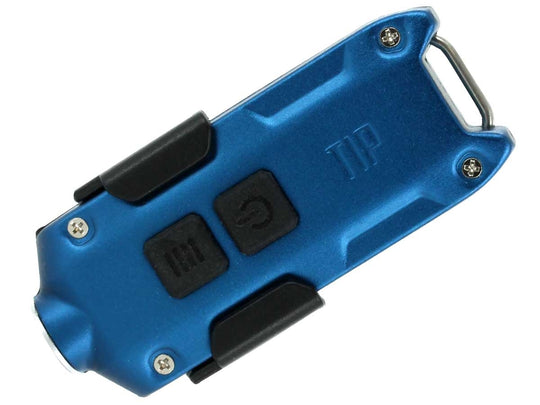 Nitecore TIP (2017) USB Rechargeable Key Light - CREE XP-G2 LED - 360 Lumens - Includes 1 x Li-Ion Battery Pack - Blue