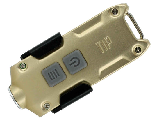 Nitecore TIP (2017) USB Rechargeable Key Light - CREE XP-G2 LED - 360 Lumens - Includes 1 x Li-Ion Battery Pack - Gold