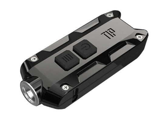 Nitecore TIP SS USB Rechargeable Stainless Steel Key Light - CREE XP-G2 S3 LED - 360 Lumens - Includes 1 x Li-Ion Battery Pack - Black