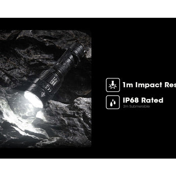 Nitecore TM9K Pro USB-C Rechargeable LED Flashlight - 9900 Lumens - 3 x NiteLab UHi 40 MAX - Uses Built-in 5000mAh Li-ion Battery Pack