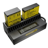 Nitecore UGP4 Intelligent USB Battery Charger - Angle Shot With Batteries
