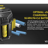 Nitecore V2 Smart Battery Car Charger for Li-Ion, IMR, Ni-MH and Ni-Cd Batteries - Includes DC Cable