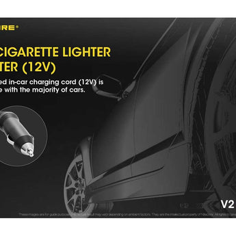Nitecore V2 Smart Battery Car Charger for Li-Ion, IMR, Ni-MH and Ni-Cd Batteries - Includes DC Cable