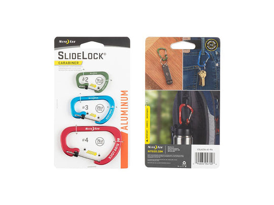 Nite Ize SlideLock Carabiner Aluminum - 3 Pack - Assorted
