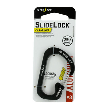 Nite Ize SlideLock Carabiner - Aluminum with Slide-to-Lock Design - #3 - Multiple Colors