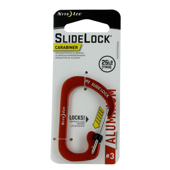 Nite Ize SlideLock Carabiner - Aluminum with Slide-to-Lock Design - #3 - Multiple Colors