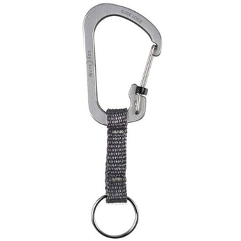 Nite Ize SlideLock Carabiner Key Ring - Stainless Steel with Sliding Lock - Includes Nylon Strap - #3 - Black or Stainless