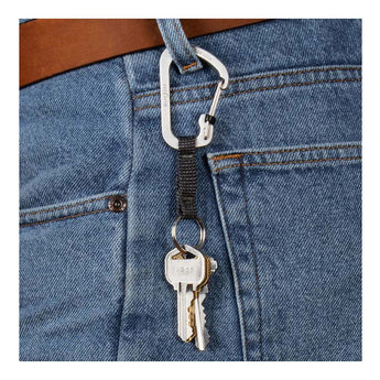 Nite Ize SlideLock Carabiner Key Ring - Stainless Steel with Sliding Lock - Includes Nylon Strap - #3 - Black or Stainless