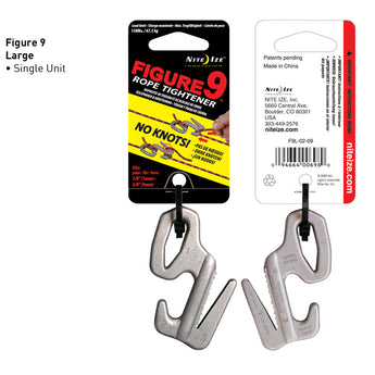 Nite Ize Figure 9 Rope Tightener - Single Pack - Large - Silver (F9L-02-09)