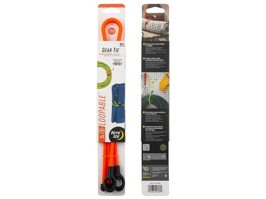 NiteIze Gear Tie Loopable Twist Tie 24 in. - 2 Pack - Bright Orange