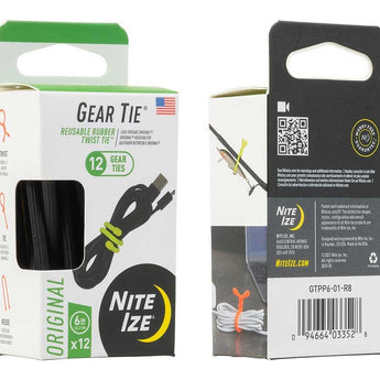 NiteIze Gear Tie ProPack 6 in. - 6 Pack - Black