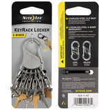 Nite Ize KeyRack Locker - Stainless Steel Carabiner with 6 x #0 S-Biner MicroLock Carabiner Clips - Silver (KLK-11-R3)