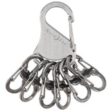 Nite Ize KeyRack Locker - Stainless Steel Carabiner with 6 x #0 S-Biner MicroLock Carabiner Clips - Silver (KLK-11-R3)