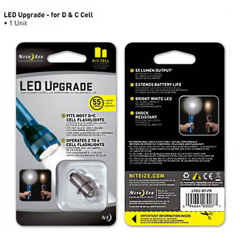 Nite Ize LED Upgrade Kit - 55 Lumens - Fits D and C Cell Flashlights (LRB2-07-PR)