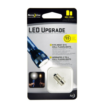 Nite Ize LED Upgrade Kit - 55 Lumens - Fits D and C Cell Flashlights (LRB2-07-PR)