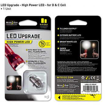 Nite Ize High-Power LED Upgrade Kit - 74 Lumens - Fits D and C Cell Flashlights (LRB2-07-PRHP)