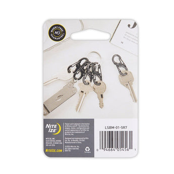 NiteIze S-Biner MicroLock Stainless Steel - 5 Pack - Black