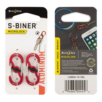 Nite Ize S-Biner MicroLock Aluminum - 2 Pack - Red