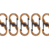 Nite Ize S-Biner MicroLock Aluminum - 5 Pack - Coyote