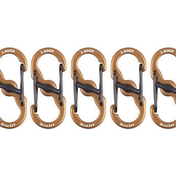 Nite Ize S-Biner MicroLock Aluminum - 5 Pack - Coyote