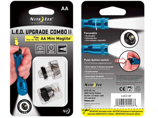 Nite Ize Three LED & Tailcap Switch Combo Upgrade Kit for AA Mini Mag-Lite - LUC-07