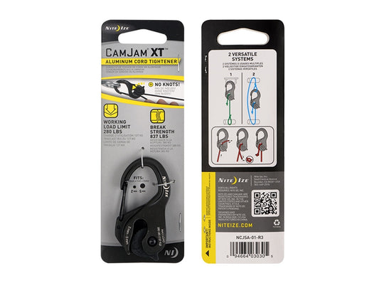 Nite Ize CamJam XT Aluminum Cord Tightener - Single Pack - Black (NCJSA-01-R3)