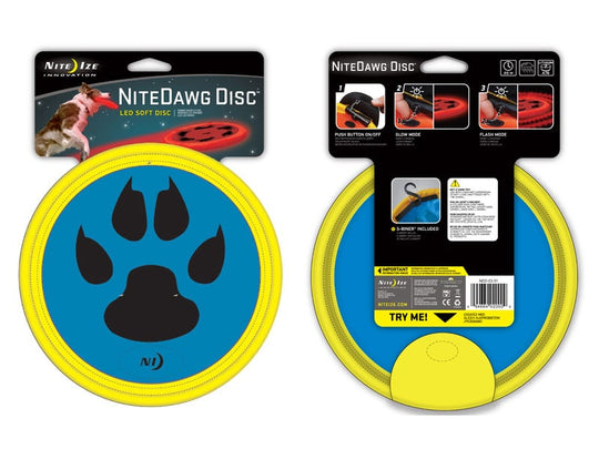 Nite Ize Nite Dawg Soft LED Disc - NDD-03-51 - Blue Paw Design - Red LED