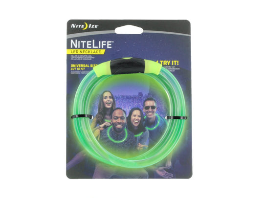 Nite Ize NiteLife LED Necklace - Cut to Fit 12 to 27-Inch - Green LED - Includes 3 x L1154s (NHOH-28-R3)