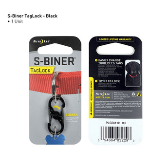 Nite Ize S-Biner TagLock - Stainless Steel Double-Gated Carabiner with Twisting Lock - Stainless (PLSBM-11-R3)