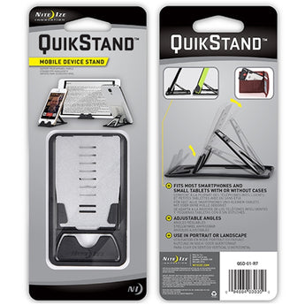 Nite Ize QuikStand Mobile Device Stand for Smartphones and Tablets up to 7-Inches - Black (QSD-01-R7)