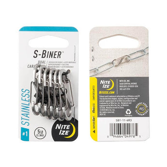 Nite Ize S-Biner Stainless Steel Dual Carabiner #1 - 6 Pack - Stainless