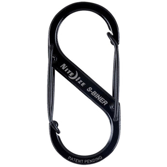Nite Ize S-Biner - Stainless Steel Double-Gated Carabiner Clip - #2 - Black (SB2-03-01) or Stainless (SB2-03-11)